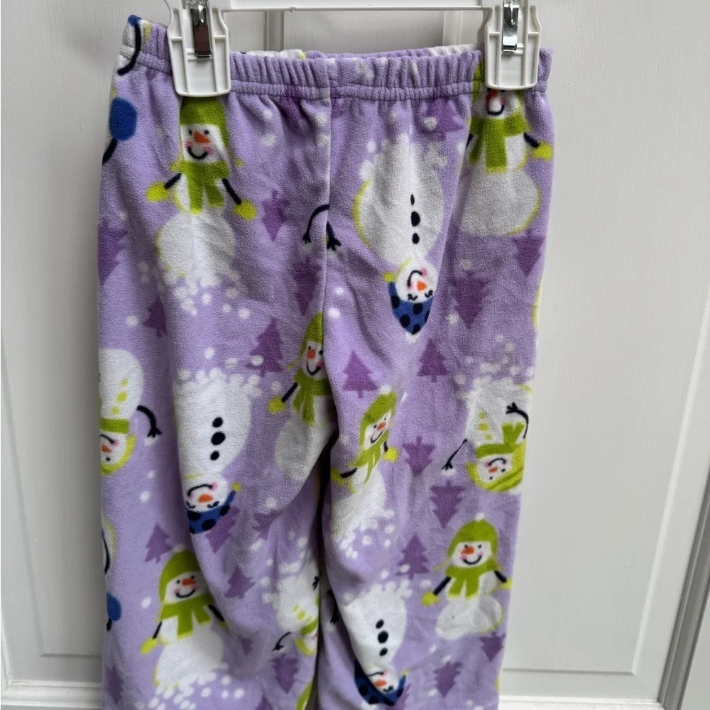 NWOT Carter's 2T Girls Snowman Fleece Pajama Bottoms - Purple and Green Winter